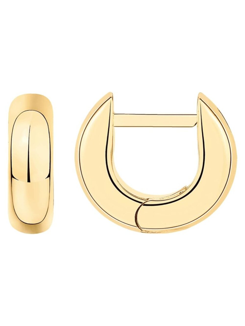 14K Gold Plated Chunky Huggie Hoop Earrings for Women
